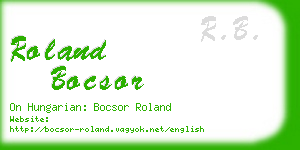 roland bocsor business card